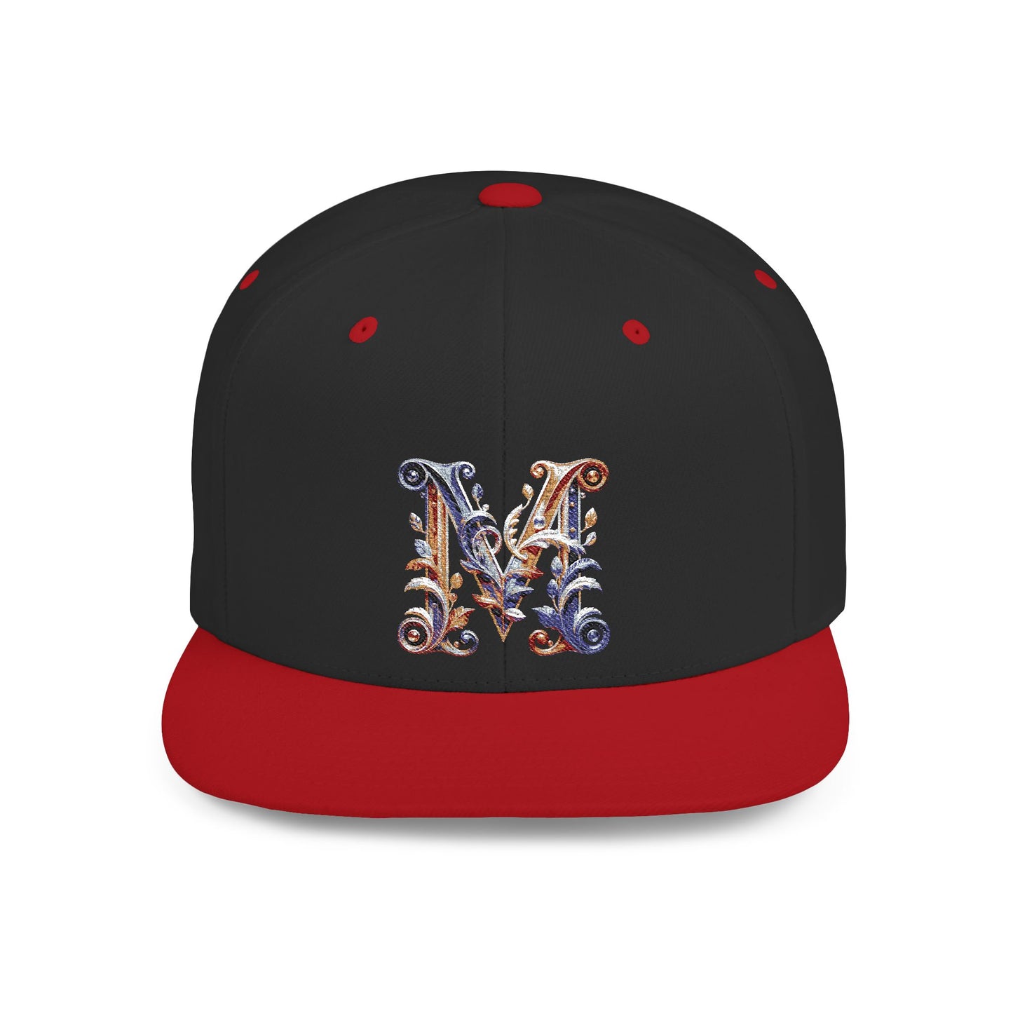 M Initial Graphic  - Flat Bill Snapback Hat