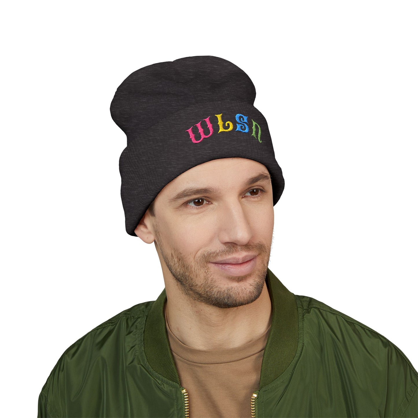 EMBROIDERY - Multicolor Wilson Beanie - Winter Hat, Custom Beanie,