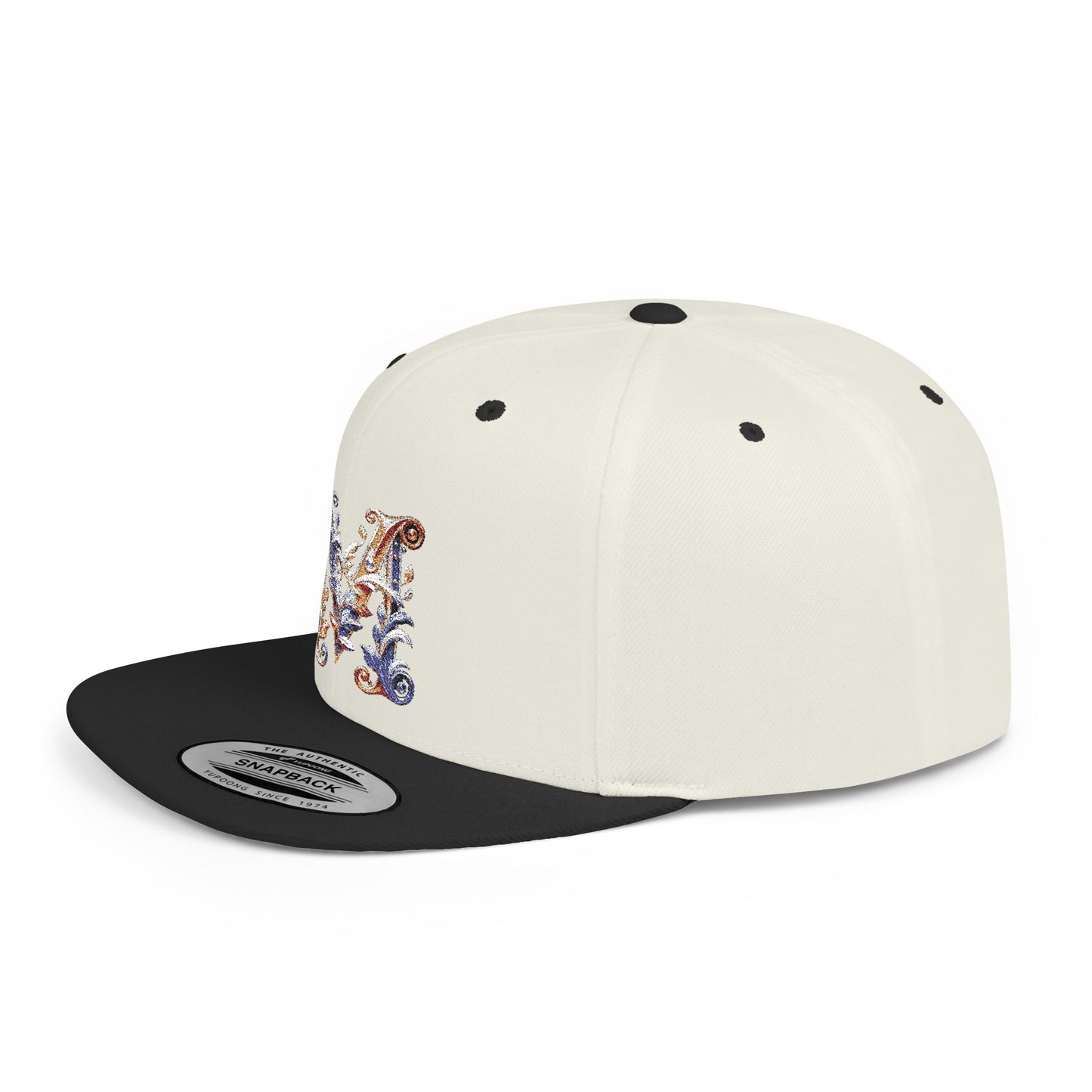 M Initial Graphic  - Flat Bill Snapback Hat
