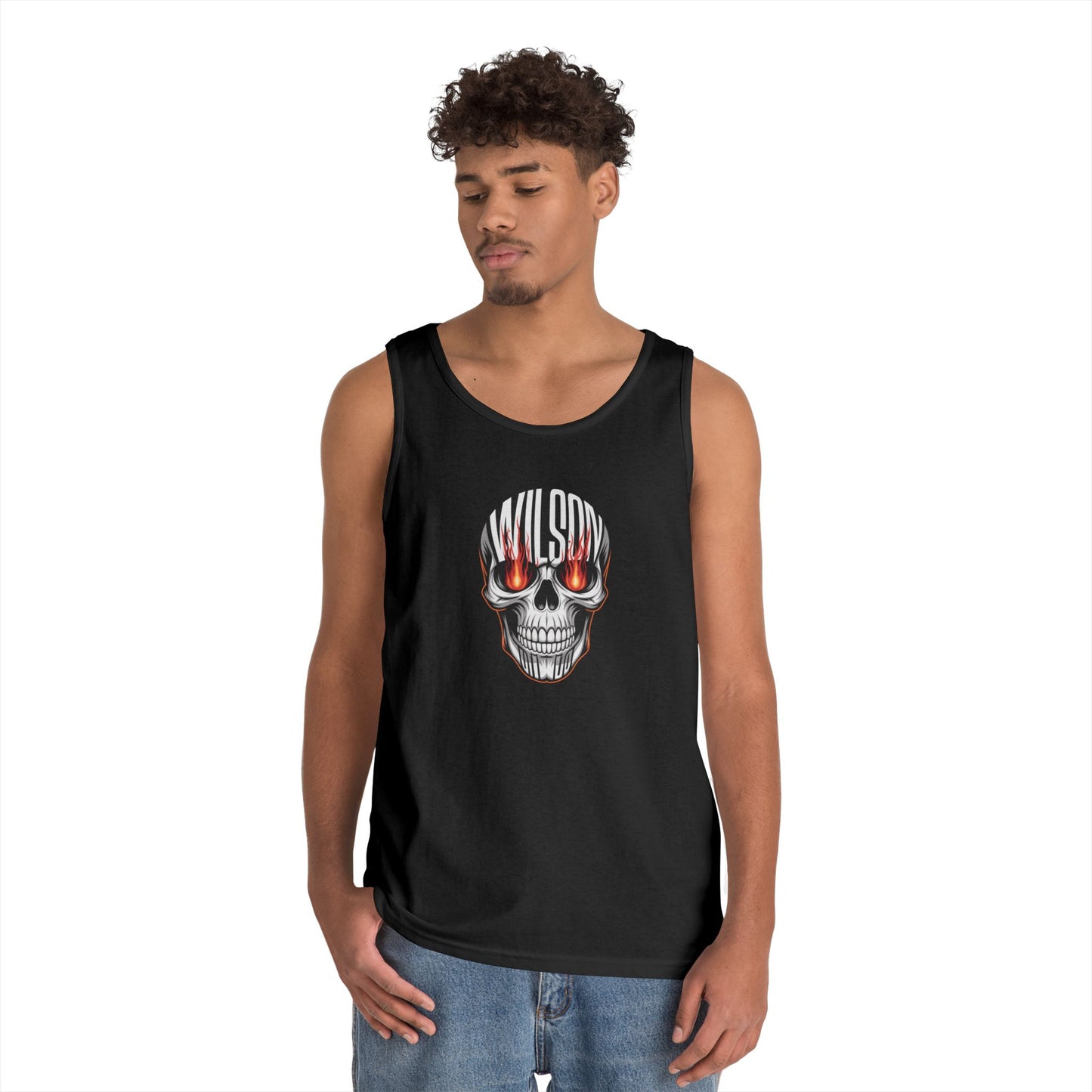 Wilson Skull with Letters - Unisex Heavy Cotton Tank Top