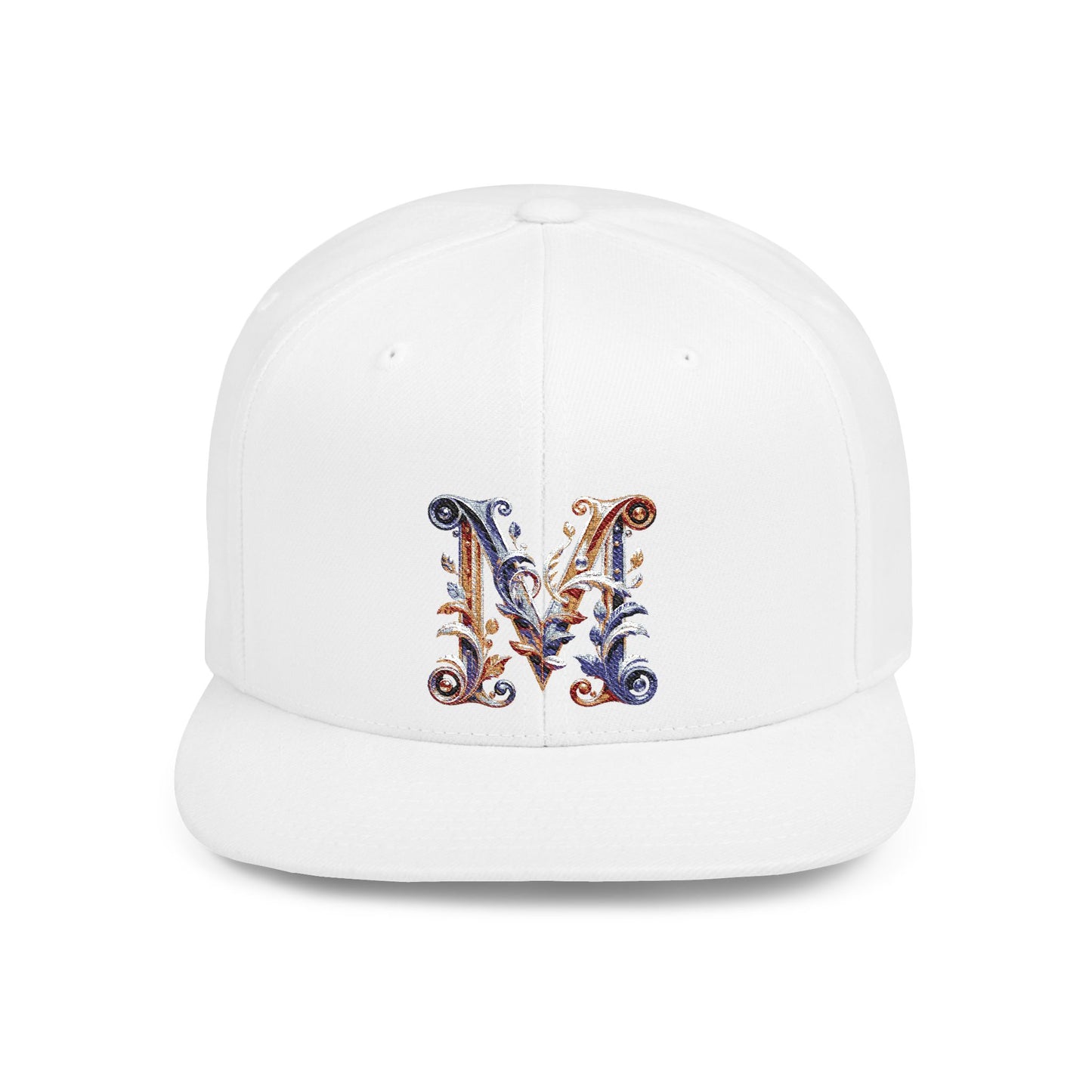 M Initial Graphic  - Flat Bill Snapback Hat