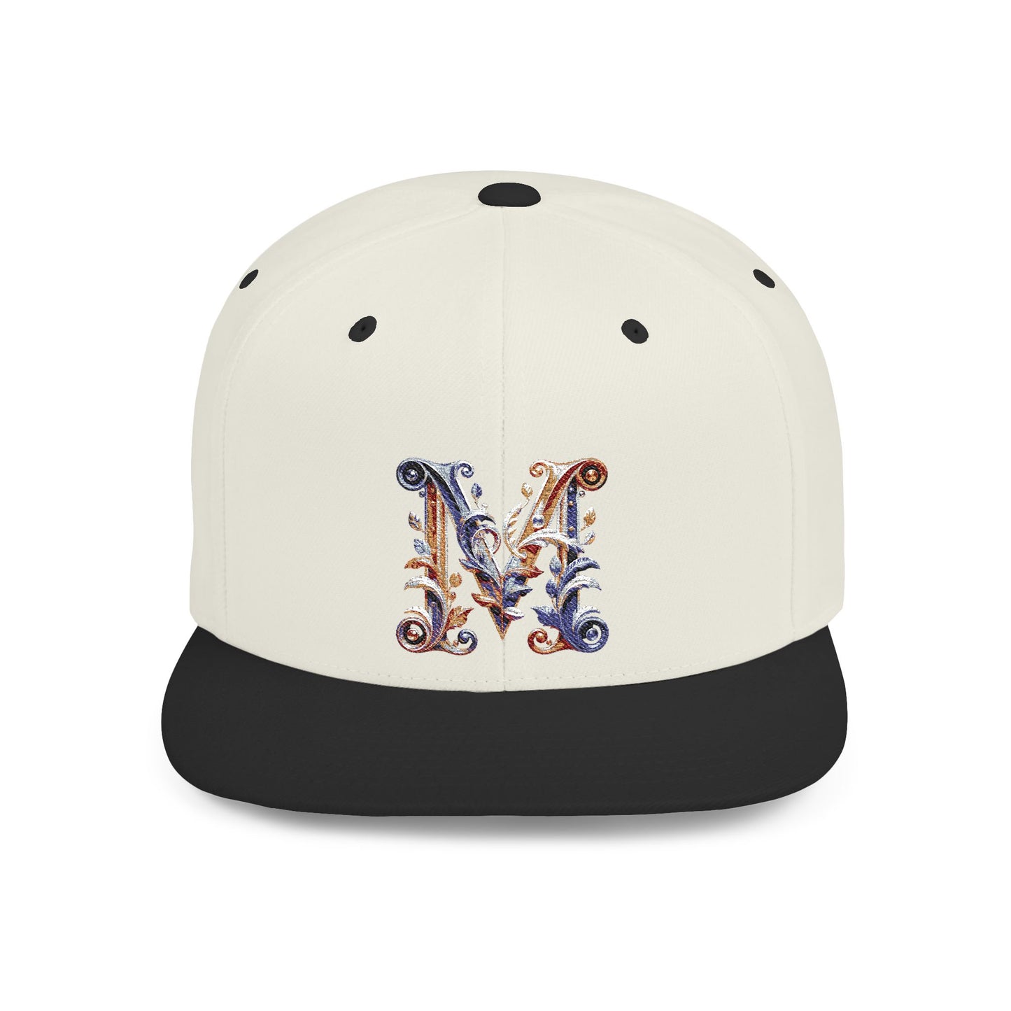 M Initial Graphic  - Flat Bill Snapback Hat