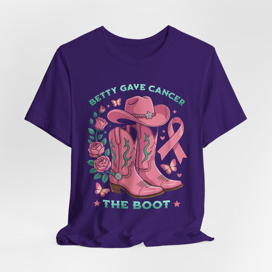 Gave cancer the boot - Stylish Short Sleeve Shirt