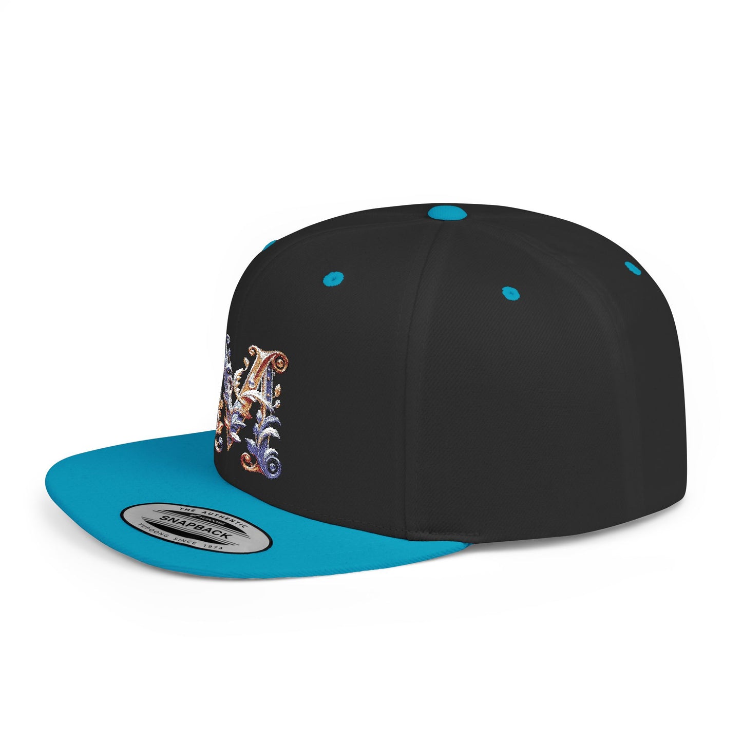 M Initial Graphic  - Flat Bill Snapback Hat