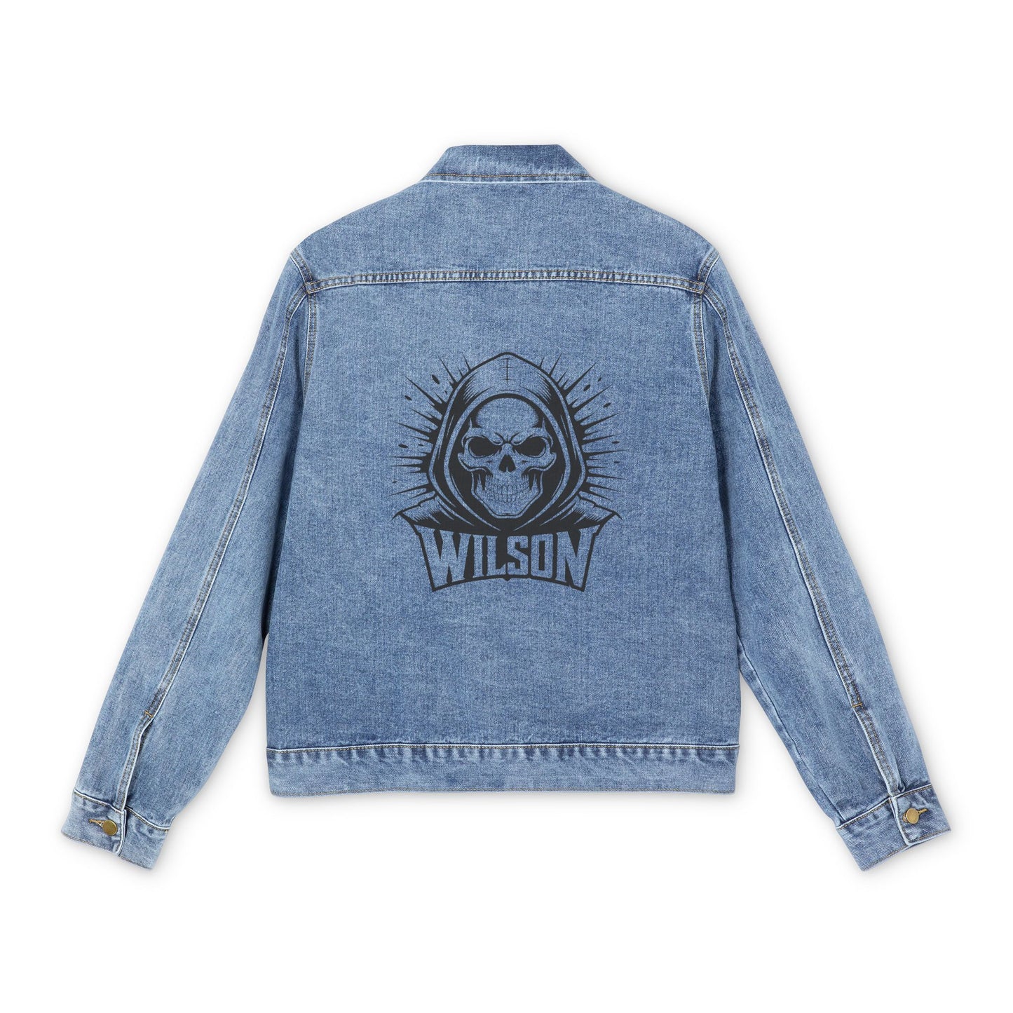 Men's Denim Jacket with Skull Design - Casual Outerwear, Perfect for Rock Festivals, Trendy Streetwear