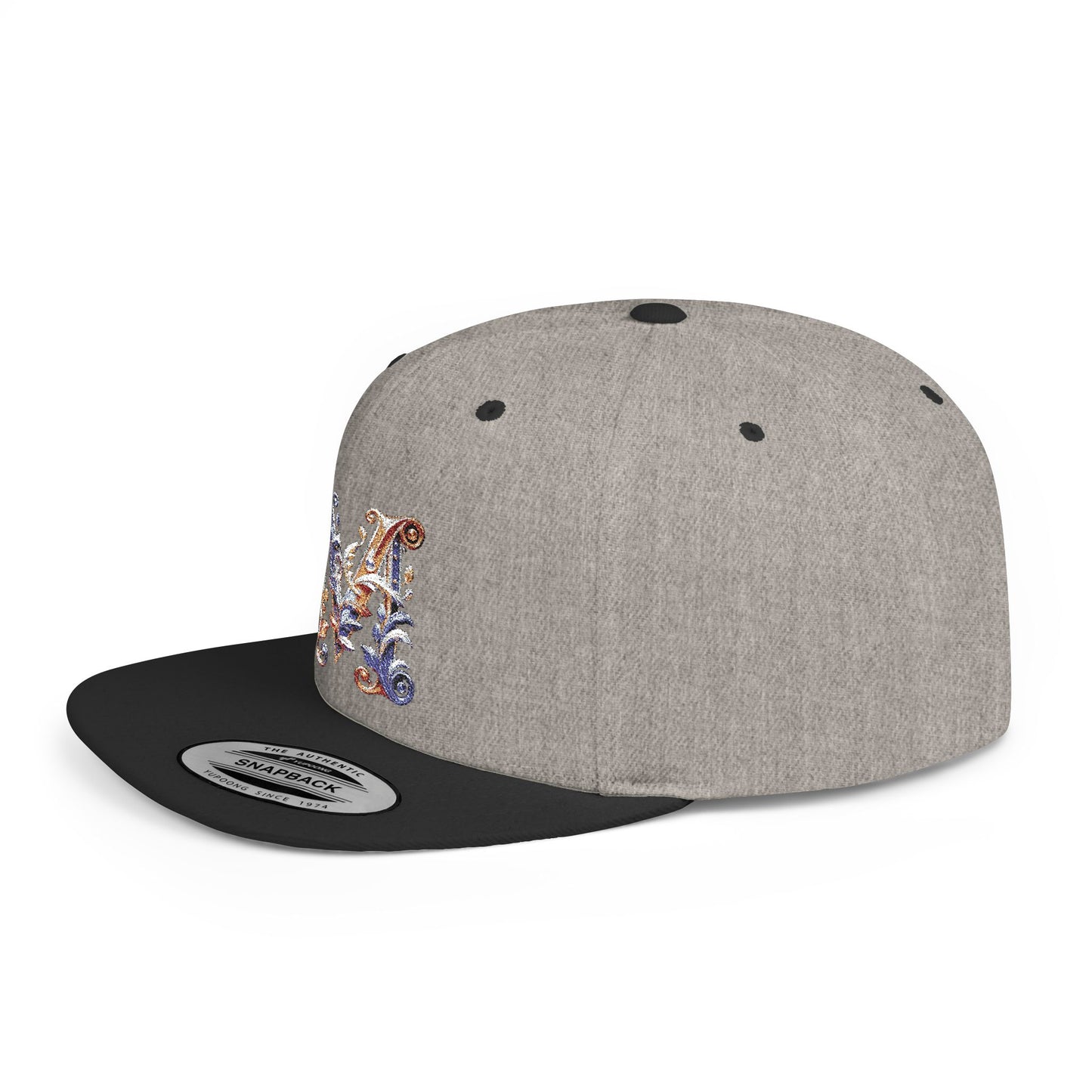 M Initial Graphic  - Flat Bill Snapback Hat