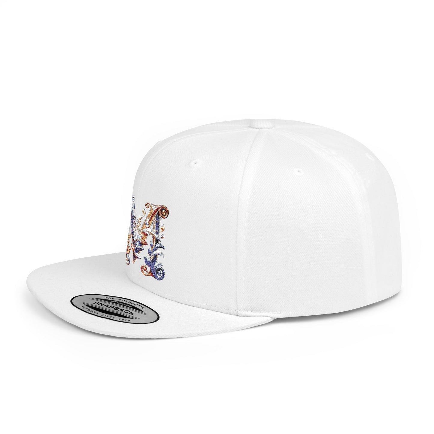 M Initial Graphic  - Flat Bill Snapback Hat